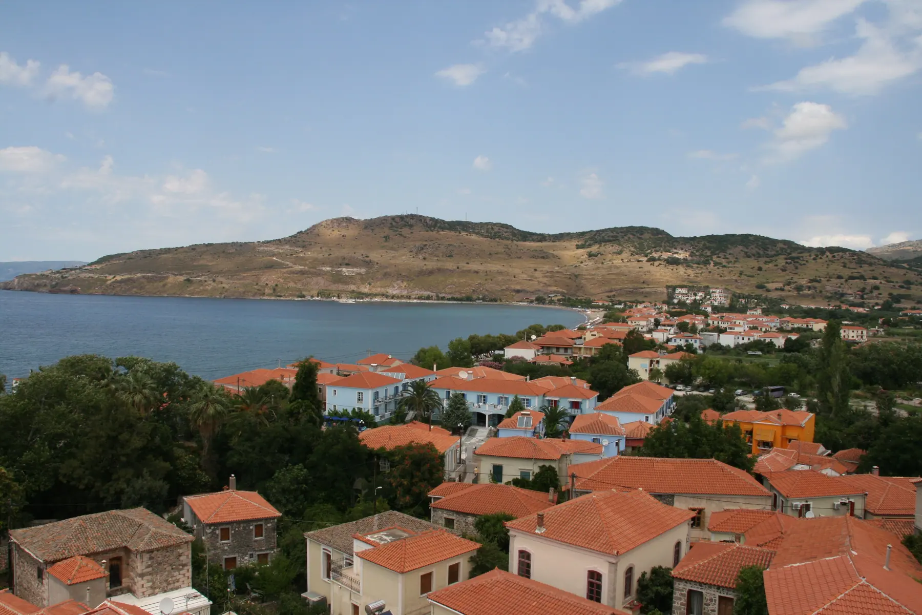 The town of Petra on Lesvos