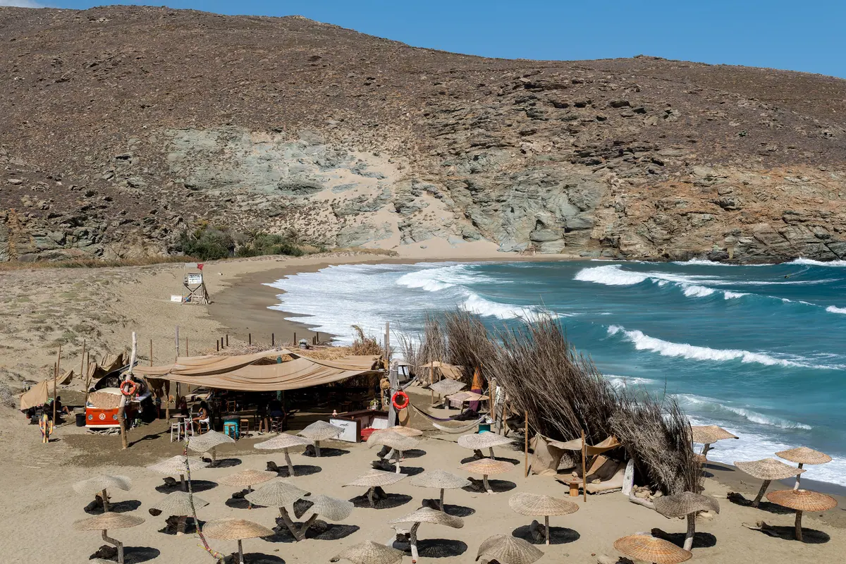 A beach on Tinos in late summer